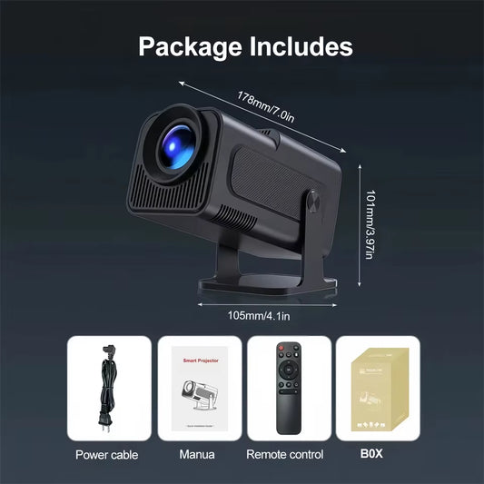 New Kaiaqua HY320 Projector Android 11 390ANSI HD 4K Native 1080P Dual Wifi6 BT5.0 Cinema Level Portable Projetor HY300 Upgrated