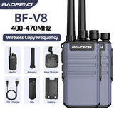 Mini Walkie Talkie Handheld BF-V8 BFV8 Gray Green Orange Intercom UHF HF Transceiver Walkie Talkie 10 KM