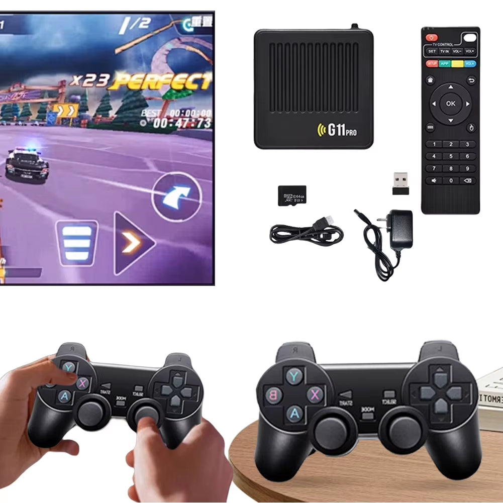 G11 Pro Retro Home Console Ultra Low Latency HD Video Game Console 4K Hdmi-Compatible Output with 2.4G Wireless Dual Controllers