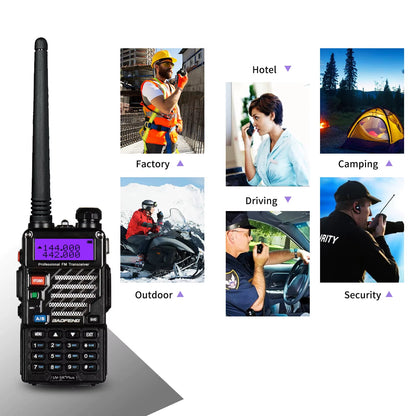 UV-5R+ plus Two Way Radio, Long Range for Adults Rechargeable with Earpiece, Walkie Talkie for Outdoors