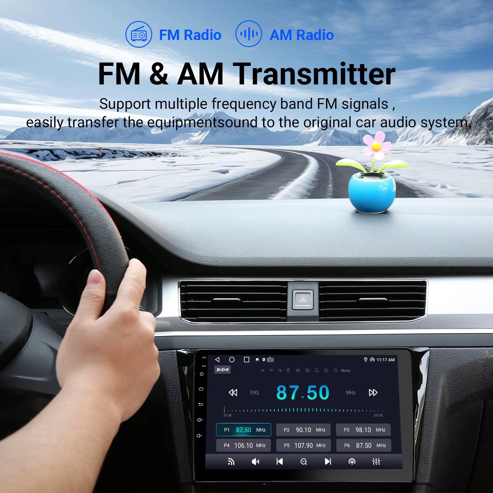 9" Wireless Double Din Car Stereo, Car Radio with Apple Carplay & Android Auto/Bt 5.4/Backup Camera/Mirror Link/Wifi-6