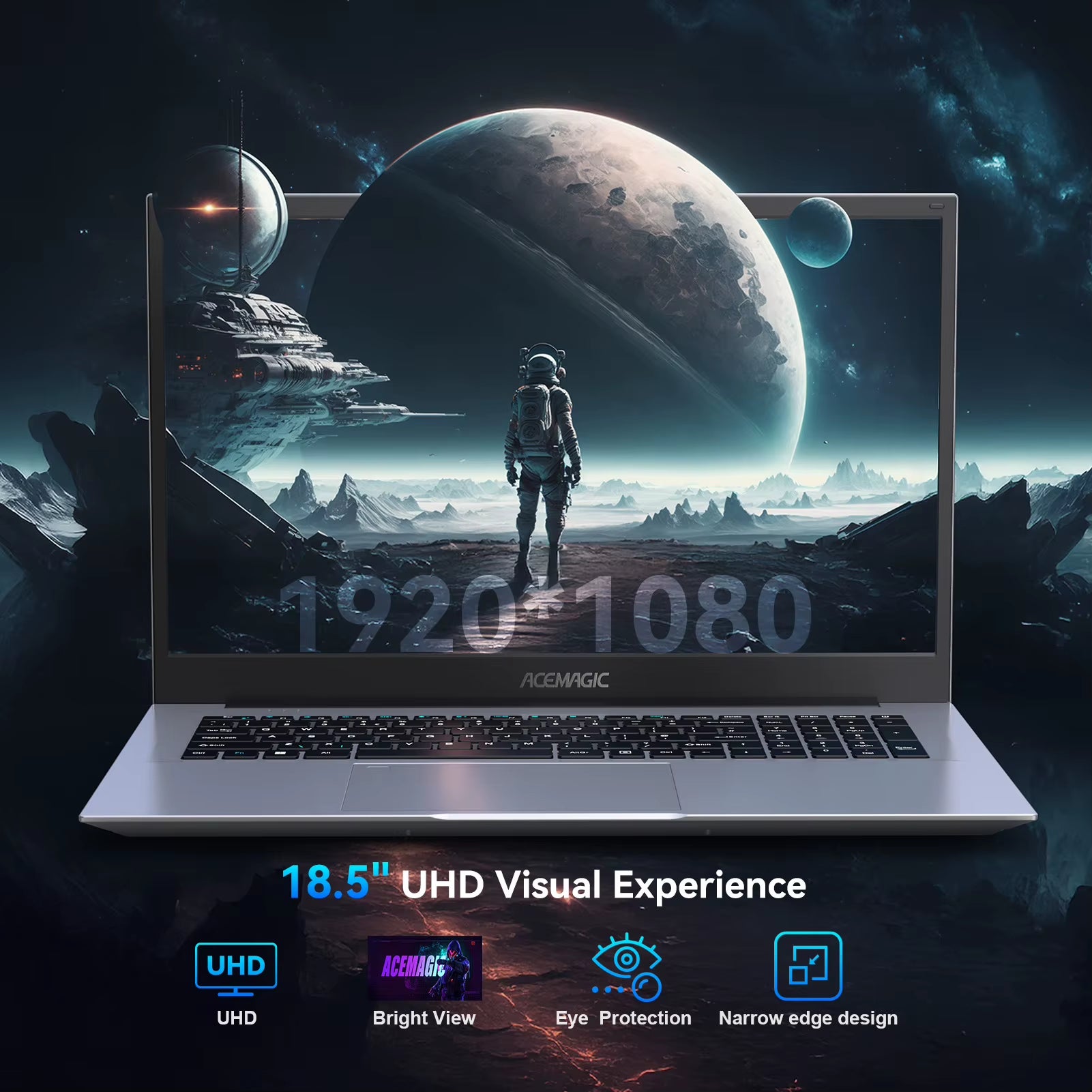 ACEMAGIC 18.5"Laptop Computer Windows 11 PRO 8000 Mah Battery  N150 Quad-Core Processor 16GB DDR4 RAM 512GB SSD Wifi5