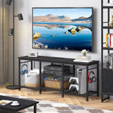 Entertainment Center for up to 55 Inch Tvs, TV Stand with Power Outlet and Open Storage Shelves, TV Media Console Table for Livi