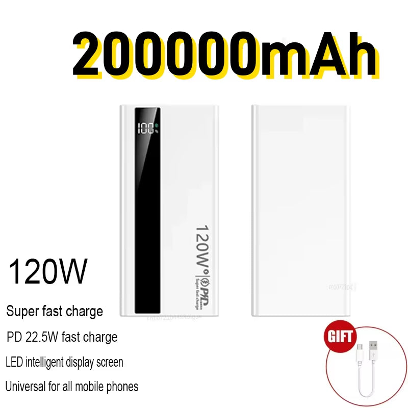 500000Mah Power Bank 120W Fast Charging Large Capacity Power Bank PD 20W Suitable for All Mobile Phones Long Endurance