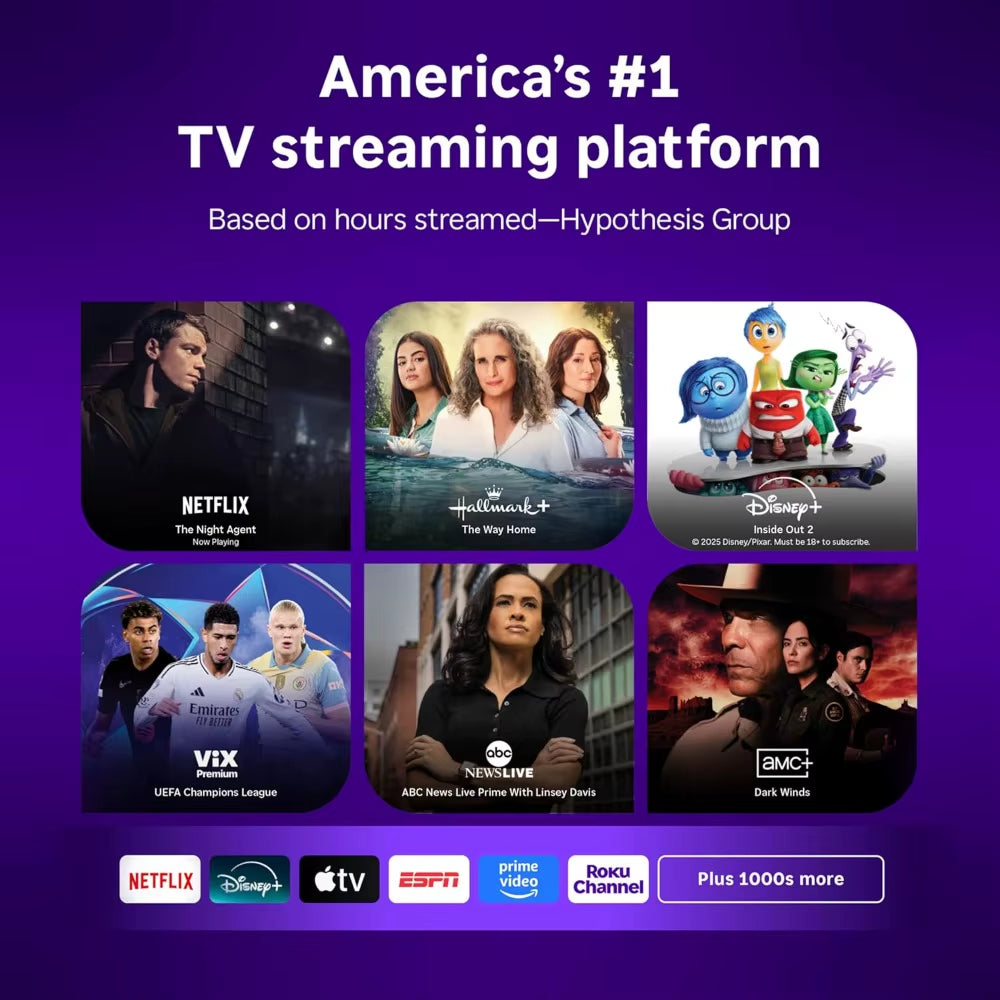 Roku Smart TV 2025 – 40-Inch Select Series, 1080P Full HD TV – Roku TV with Voice Remote – Flat Screen LED Television with Wi-Fi
