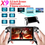 X9 Handheld Game Console Built-In 9 Classic Game Emulators 5.5Inch Screen 1500Mah 360° Non-Slip Joystick Retro Video Game Player
