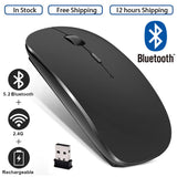 Rechargeable Wireless Mouse Bluetooth Mouse Computer Ergonomic Mini Usb Mause 2.4Ghz Silent Macbook Optical Mice for Laptop Pc