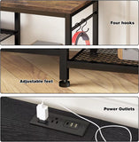 Entertainment Center for up to 55 Inch Tvs, TV Stand with Power Outlet and Open Storage Shelves, TV Media Console Table for Livi