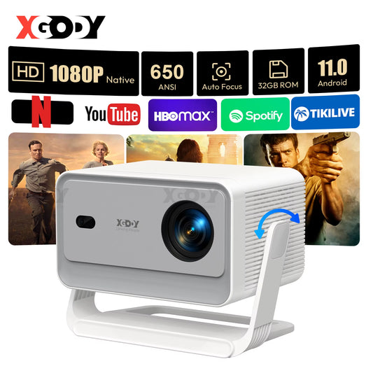 A6 PRO Native 1080P 600 ANSI 4K Android 11 32 GB 135 ° Projektor Mit Auto Keystone Focus Wifi6 BT5.2 Portable Outdoor