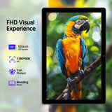 Android 14 Tablet, 10.1 Inches, Quad-Core Processor, 6GB RAM + 64GB ROM, 600GB Expansion Memory, 6000Mah