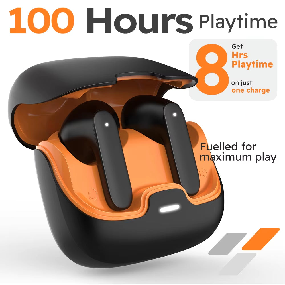 Bluetooth 5.4 TWS Wireless Bluetooth Earphones Ultra-Low Latency Dual Microphone ENC Noise Cancelling in Ear Bluetooth Earphones