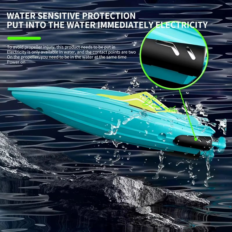 2.4G Mini RC Boat 10Km/H High Speed Boat Radio Remote Controlled Ship Dual Motor Electric Racing Speedboat Summer Water Pool Toy