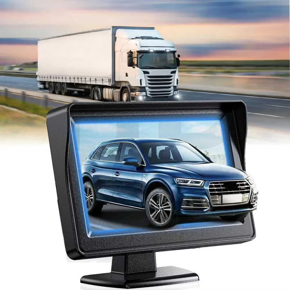 Wireless Car Reversing Backup Camera 4.3 Inch Vehicle Rear View Monitor Mirror Parking Kit