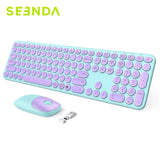 USB & Type C Wireless Keyboard and Mouse Combo for Win 7/8/10 Macbook Pro Air Laptop PC round Key Ergonomic Keyboards