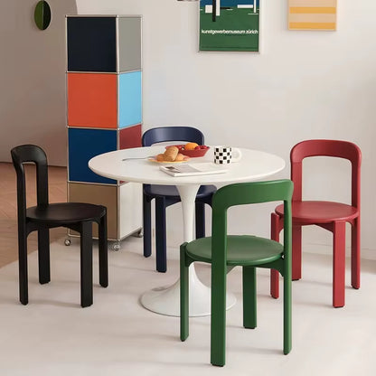 Rey Chair Nordic Beech Solid Wood Plywood Dining Stackable Vintage Curved Backrest Swiss Chair