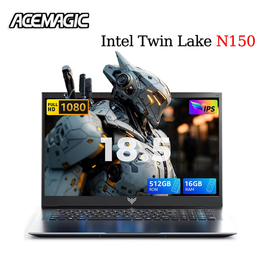 ACEMAGIC 18.5"Laptop Computer Windows 11 PRO 8000 Mah Battery  N150 Quad-Core Processor 16GB DDR4 RAM 512GB SSD Wifi5