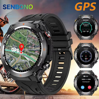 2025 Built-In GPS Smart Watch Bluetooth Call 1ATM Waterpro Military Sports Fitness Tracker Smartwatch for Men