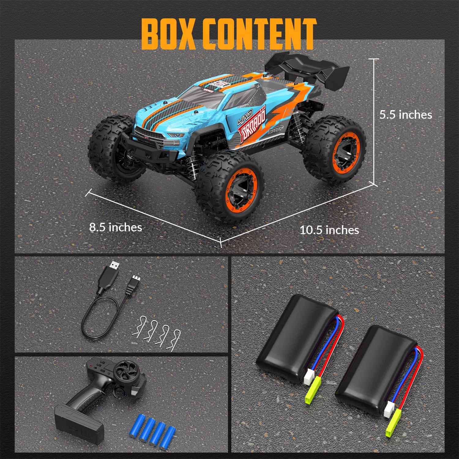 RC Truck 1:16 4X4 All Terrain RC Car 40KPH High Speed Remote Control Cars for Adults