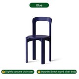 Rey Chair Nordic Beech Solid Wood Plywood Dining Stackable Vintage Curved Backrest Swiss Chair