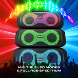Portable Bluetooth Speaker with LED Lights and Carrying Handle, Black