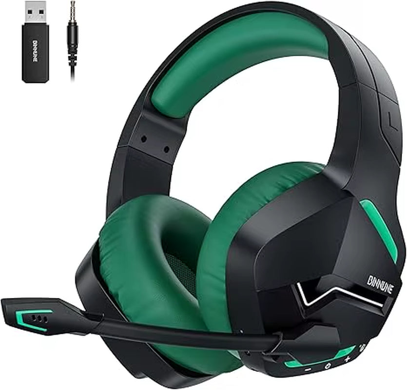 BW01 Wireless Gaming Headset with Mic for PC PS4 PS5 2.4G Bluetooth USB Gamer Headphones with Mic for Laptop Computer