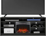 Hendrix Fireplace TV Stand for Tvs up to 65 Inch, Replaceable Electric Fireplace Insert Heater, Realistic Log and Flame Effect,