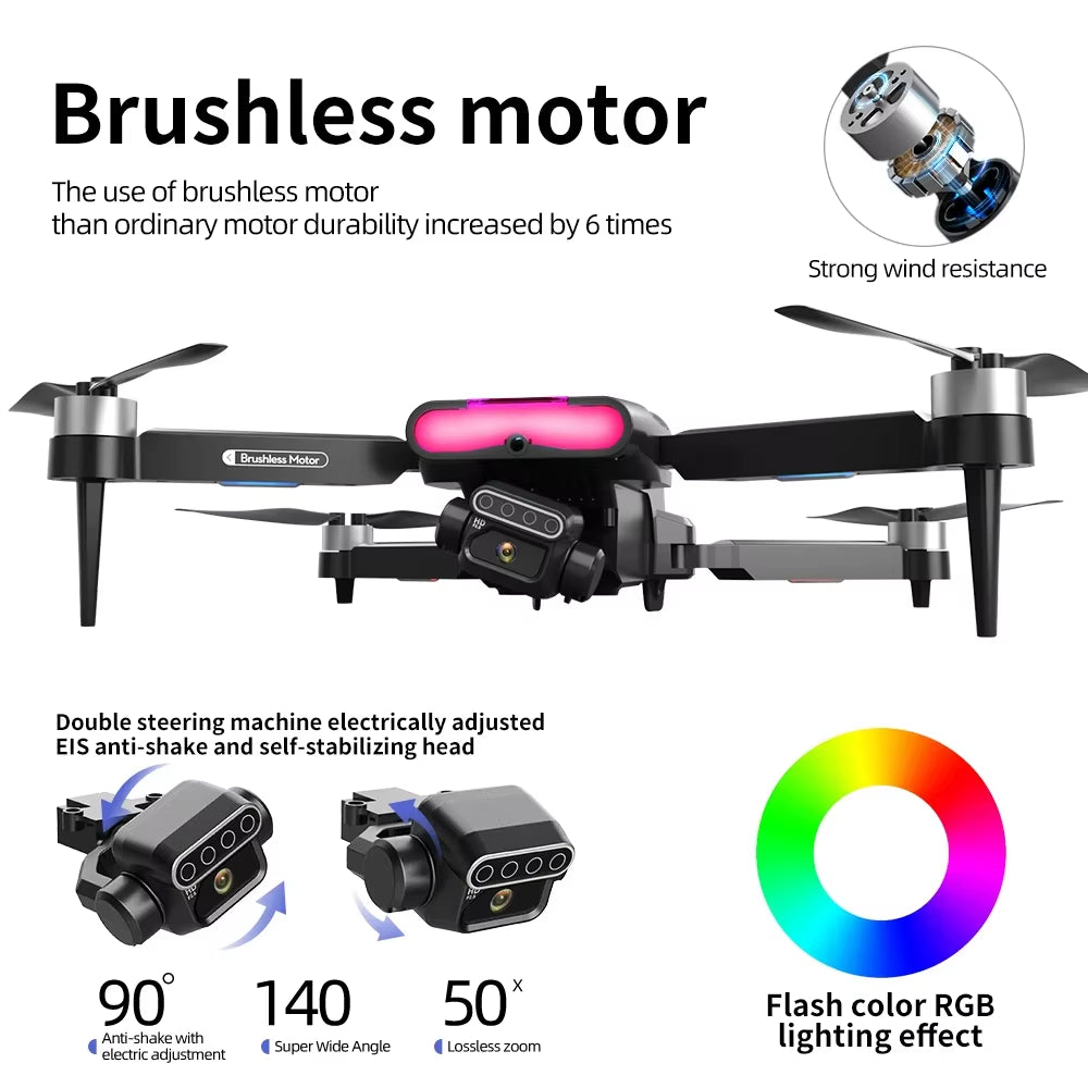 2025 New F199 RC Drone 4K Professinal with Wide Angle Triple HD Camera Foldable RC Helicopter WIFI FPV Height Hold Aircraft