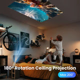 Projector Supports 4K, Wifi, Bluetooth, and 180 Degree Roation Built in Speaker Connects to Phone Iphone Android TV Stick, Outdo
