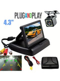 4.3 Inch Foldable Screen TFT LCD Vehicle Car Backup Monitor Camera Kit Rear View Reverse Parking System Night Vision Camera