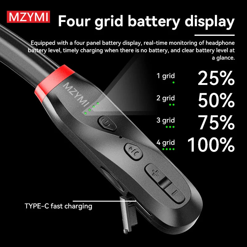 MZYMI I35 Wireless Earphone Bluetooth5.1 Neckband in Ear Headphone 9D Hifi Stereo Sport Running Headset for Android Ios