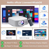 P92MAX Android13 Smart Projector Netflix Officially Licensed HD 1080P BT5.2 Wifi 12000L Elec Focus Auto Keyston 4K Movie