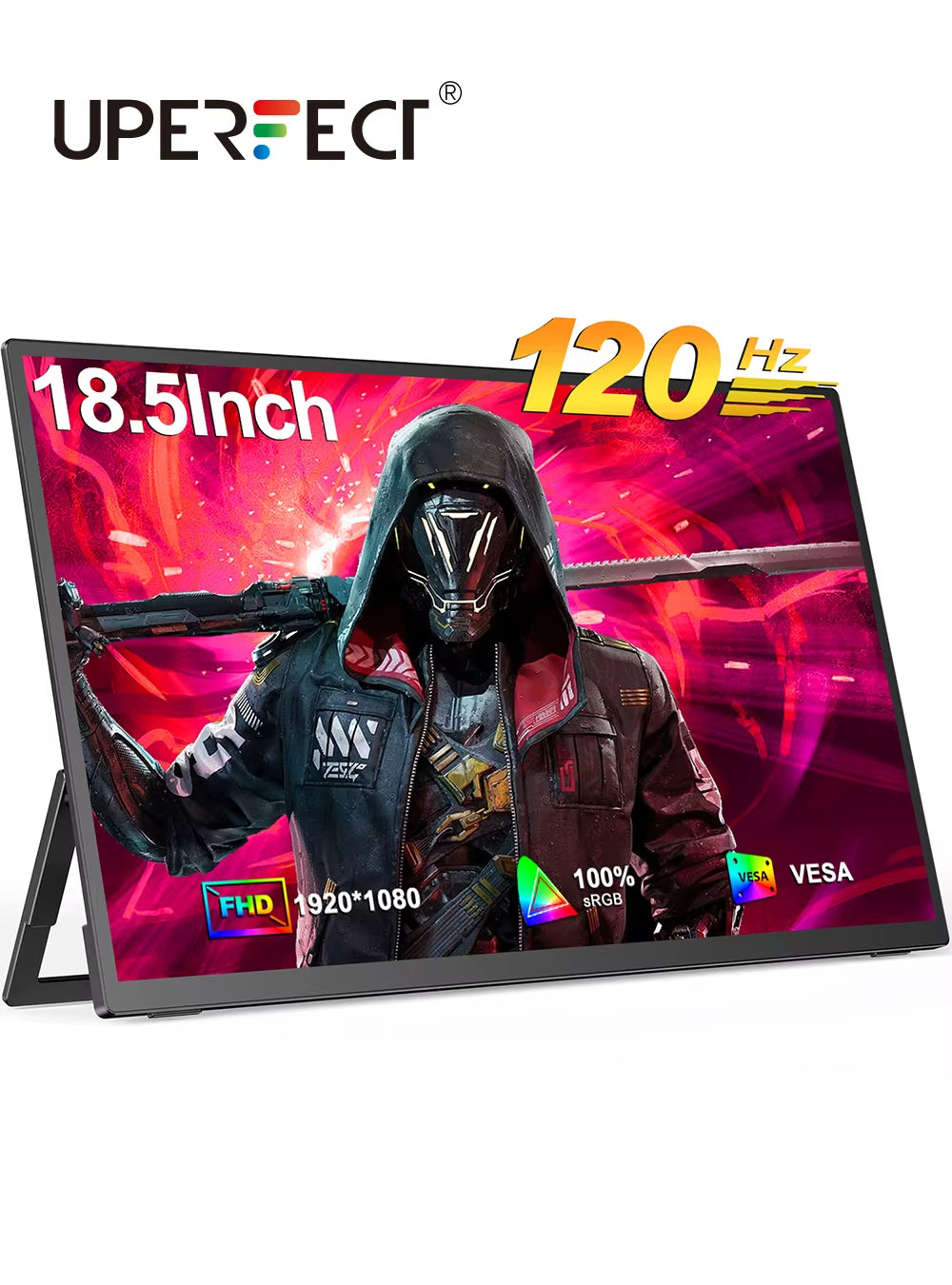 18.5" Computer Monitor IPS Touchscreen 120Hz Display FHD with Type C HDMI VESA Swivel Lift Bracket for Laptop PC Gaming