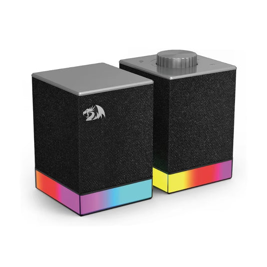 GS517 RGB Computer Speaker - 2.0 Stereo Sound System with BT & USB Dual Connectivity, 8 RGB Lighting Effects
