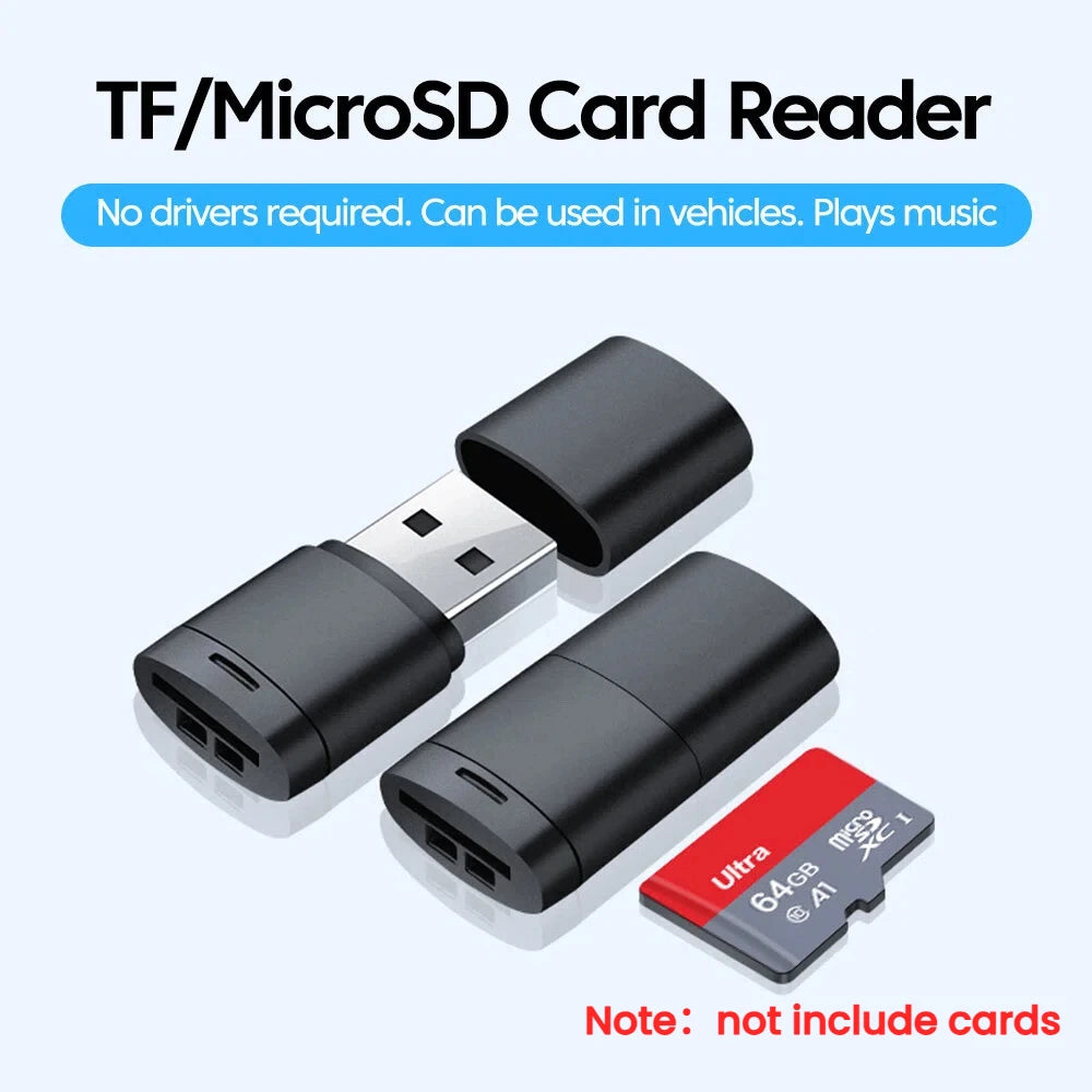 USB2.0 Mini Micro SD Card High Speed Memory Card Reader with TF Card Slot Max Compatible 2TB Portable Memory Card Reader Adapter