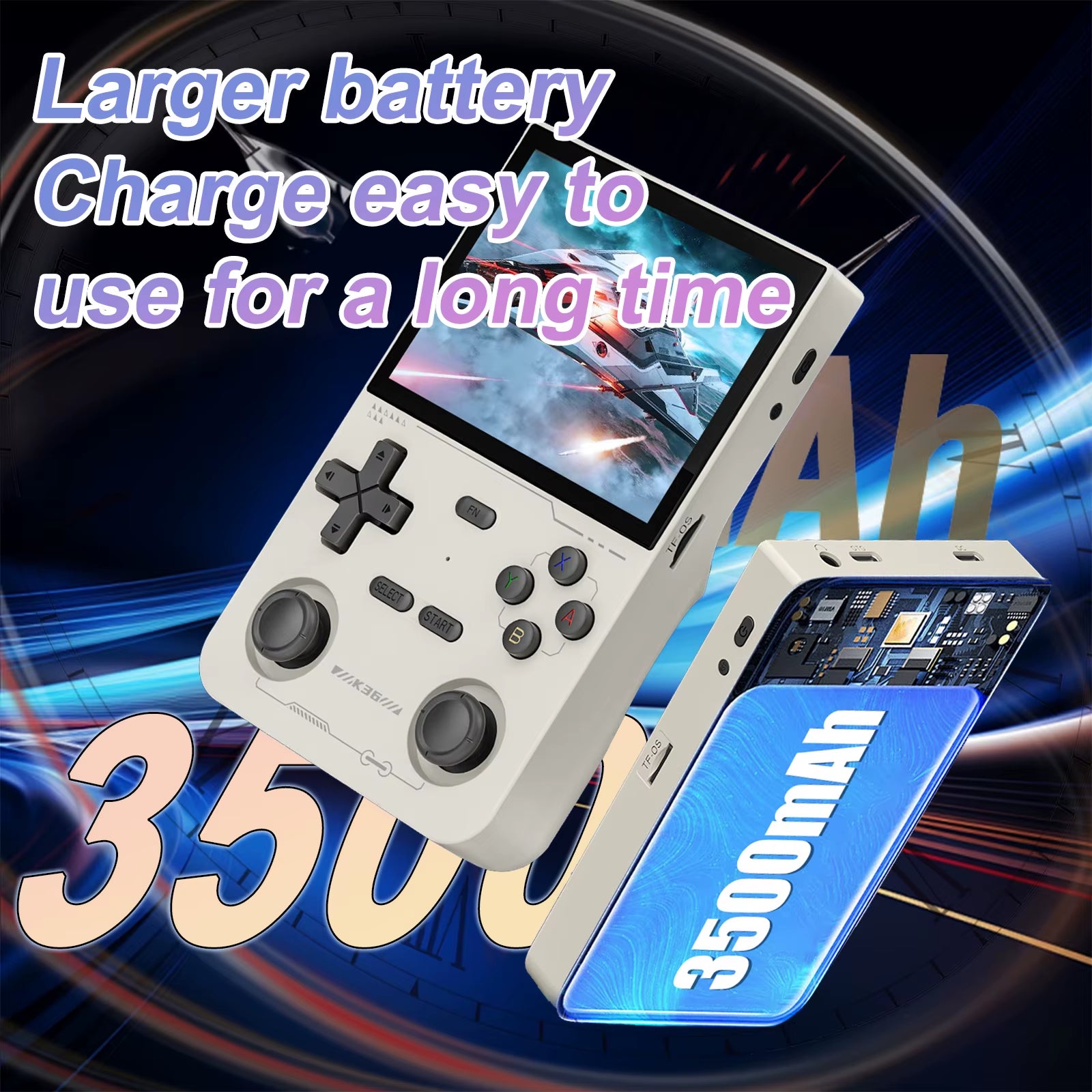 K36 Handheld Game Console 3.5Inch IPS 640X480 Screen Built in 64GB Card Support Two Game Consolesto Play Together Online