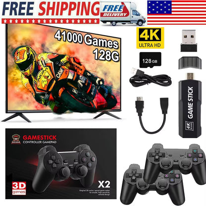 X2 plus Game Stick 4K 8K HD Video Game Console 2.4G 5G Double Wireless Controller Game Stick for N64/PSP/PS1/GBA