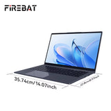 Firebat AT15 Laptop  N150 CPU 15.6 Inch 16GB RAM SSD 1TB Lightweight Business Windows 11 Pro Computer Notebook BT4.2 Wifi5