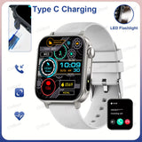 New Type-C Charging Bluetooth Call Smart Watch 1.83‘’ HD Full Screen Touch Flashlight 100+ Sports Mode Waterproof Smartwatch