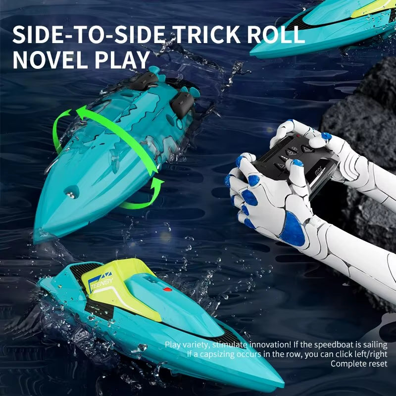 2.4G Mini RC Boat 10Km/H High Speed Boat Radio Remote Controlled Ship Dual Motor Electric Racing Speedboat Summer Water Pool Toy