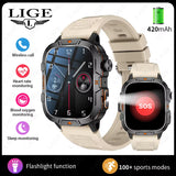 2025 for Xiaomi Outdoor Sports Smart Watch GPS Trackr 5ATM Flashlight 1.96" HD Display Screen Bluetooth Call Men Fitness Watches