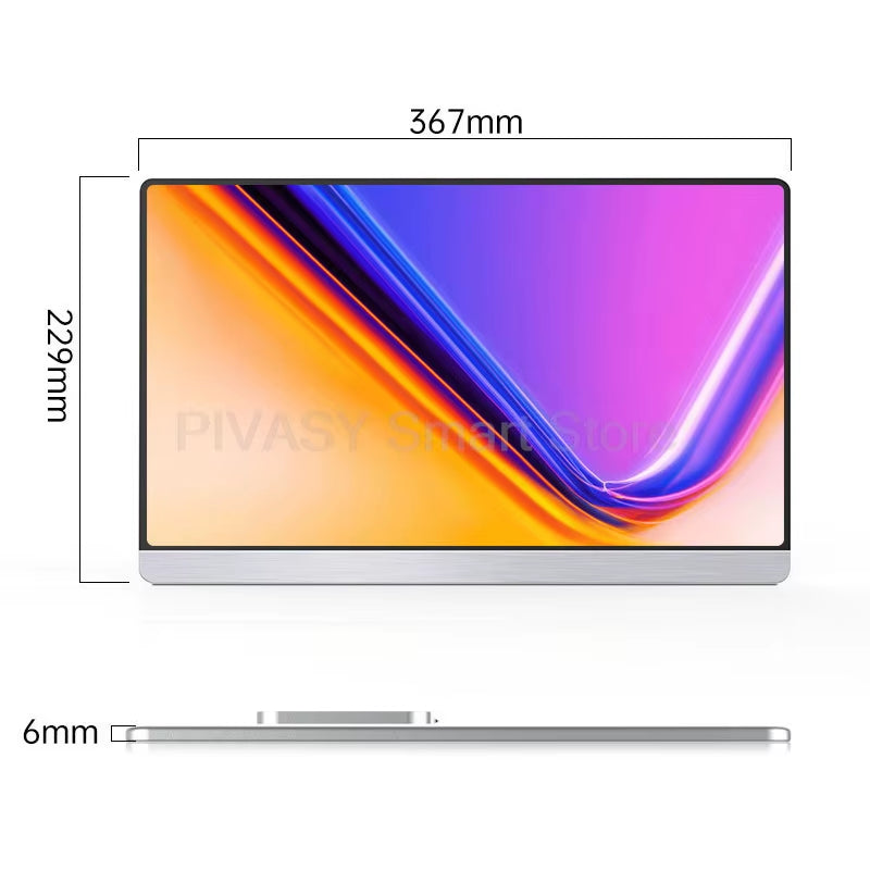 15.6 Inch Portable Monitor Enlarge Screen IPS Wire Connectivity for Phones Computers PS Games High Resolution Wide Compatibility