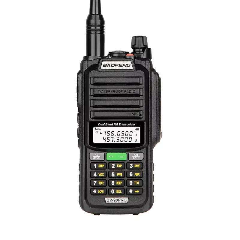 UV-98 PRO Walkie Talkie Long Range 10W High Power IP68 Waterproof Two Way Radio Dual Band FM Portable Hunting Radios