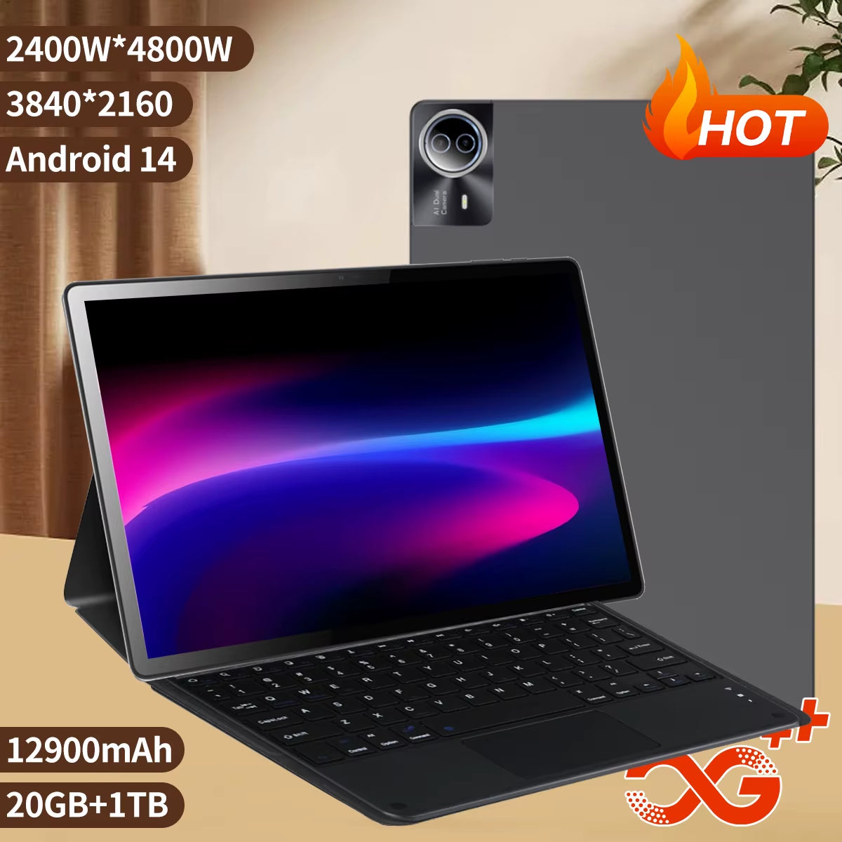 14-Inch Android Powerhouse 2025 Global Model: 20GB RAM, 1TB Storage, Android 13, 5G/Wi-Fi, 12900Mah