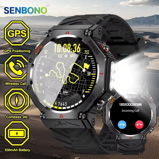 GPS Smart Watch Men Built-In GPS Bluetooth Call AI GPT Fitness Tracker Waterproof Military Sports Smartwatch for Men