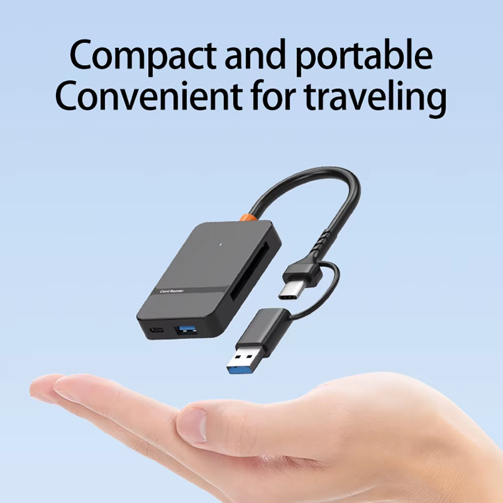 USB C 8-In-1 Card Reader Multi-Functional Card Reader Support SD/TF/CF/MS Card Read 5Gbps Write Read U Disk Flash Card Adapter