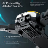 M8 Drone, 8K Camera Intelligent Obstacle Avoidance, Optical Flow Positioning Precise Hovering Shooting,