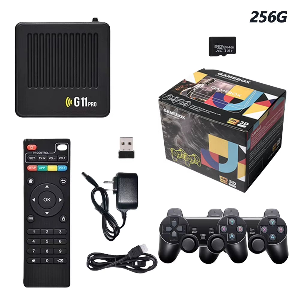 G11 Pro Retro Home Console Ultra Low Latency HD Video Game Console 4K Hdmi-Compatible Output with 2.4G Wireless Dual Controllers