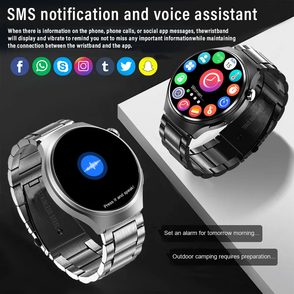 New Men'S Smart Watch HD Screen Heart Rate Bluetooth Call NFC Smartwatch for 2025 Men Women Holiday Gifts