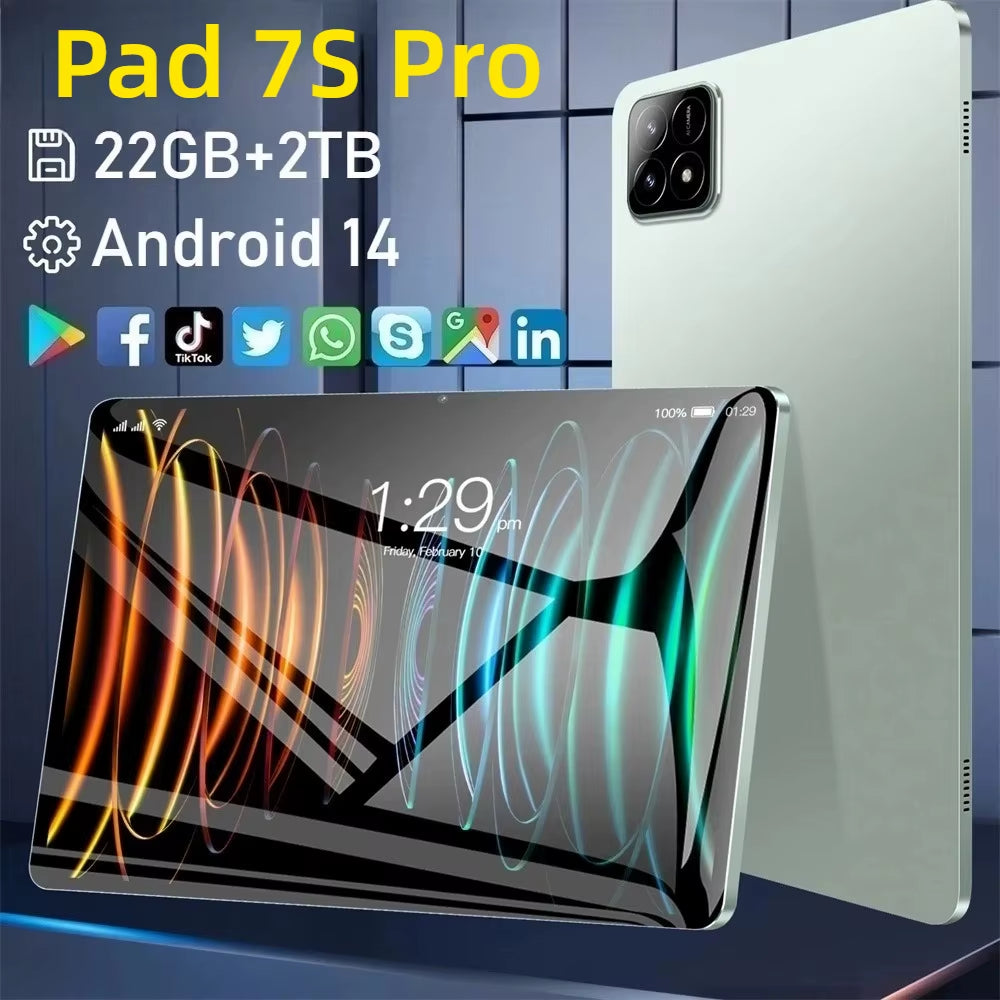 2025 New Pad 7S Pro Original Tablet 11 Inch Android 14 Tablets 4G 5G Dual SIM 20000Mah WIFI HD Screen for Children'S Tab Pc