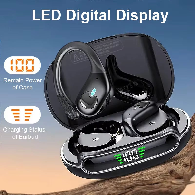 Wireless Earphones Headphones Hifi Music Stereo Sport Noise Reduction Headset Charging Box Led Display HD Call Earbuds